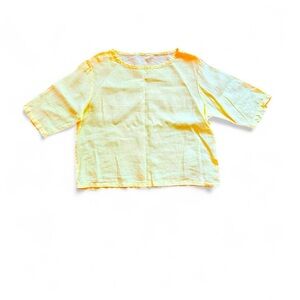 The Sleep Shirt 100% Linen Yellow Size Small